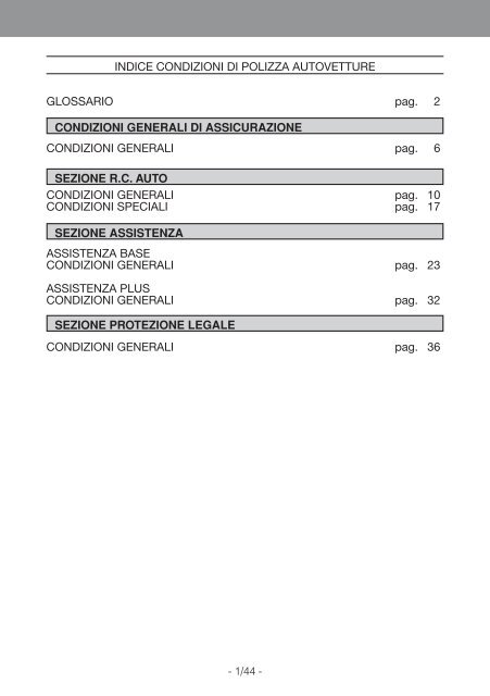 Condizioni contrattuali - Cattolica