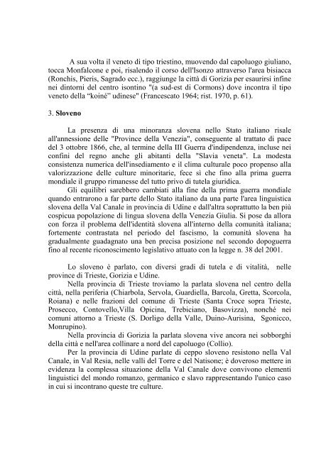Composizione plurilingue del territorio del Friuli Venezia Giulia