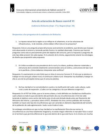 Acta de aclaración de Bases convivE VI - Revista Escala