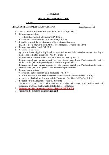 Allegato B modelli dichiarazioni - Ufficio Scolastico Regionale per il ...