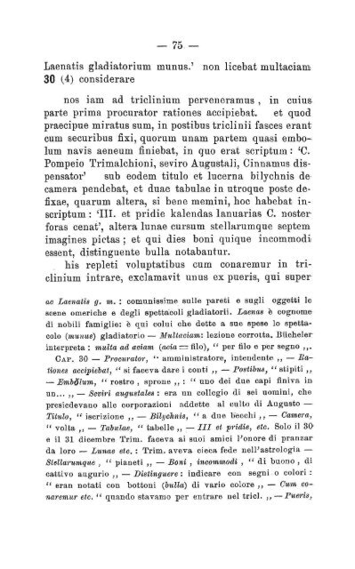 Petronii Cena Trimalchionis, con studii illustrativi e note di Paolo ...