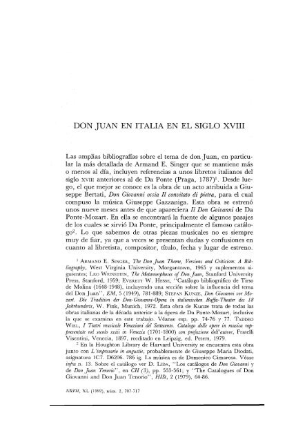DON JUAN EN ITALIA EN EL SIGLO XVIII