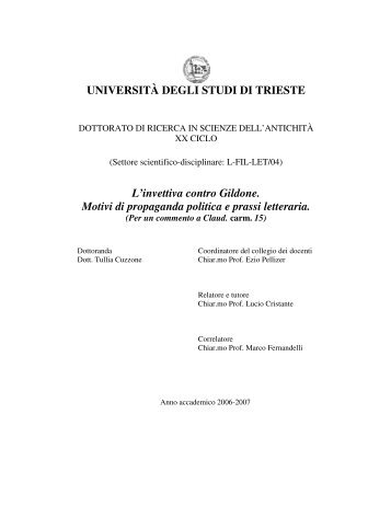 TESI CUZZONE.pdf - OpenstarTs - Università degli Studi di Trieste