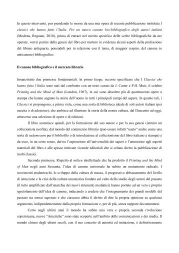 I Classici che hanno fatto l Italia.pdf - Libreria Antiquaria Alberto Govi