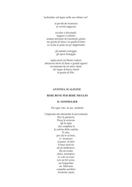 il vino nella poesia - Consorzio del vino Nobile di Montepulciano