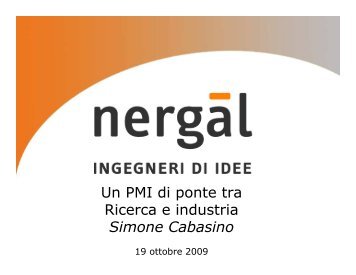 Un PMI di ponte tra Ricerca e industria Simone Cabasino - Cnr