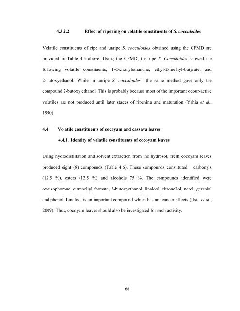 a study of the quality of a local herbal tea and volatiles of parinari ...