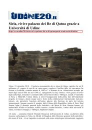 Siria, rivive palazzo dei Re di Qatna grazie a Università di Udine