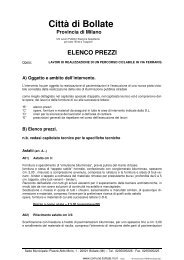 elenco prezzi - Comune di Bollate