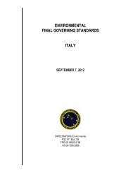 ENVIRONMENTAL FINAL GOVERNING STANDARDS ITALY