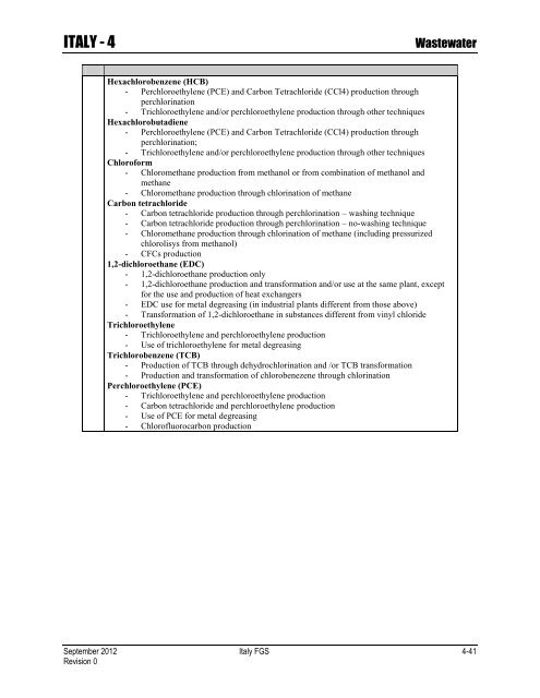 ENVIRONMENTAL FINAL GOVERNING STANDARDS ITALY