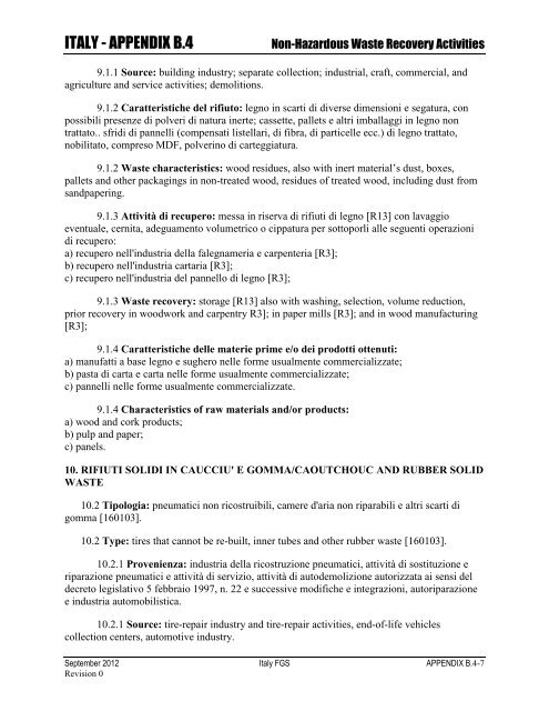 ENVIRONMENTAL FINAL GOVERNING STANDARDS ITALY