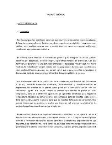 MARCO TEÓRICO 1 (Aceites esenciales) - Web del Profesor
