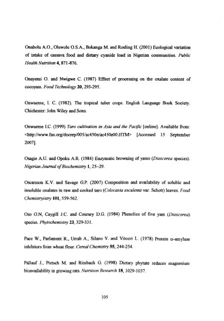 ANTI-NUTRITIONAL CONSTITUENT OF COLOCASIA ESCULENTA ...