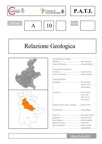 tav.A.10 relazione geologica - Comune di Vigodarzere