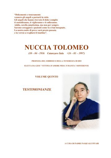 tutte le testimonianze su nuccia - NucciaTolomeo.it