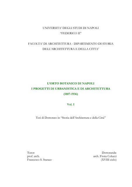 UNIVERSITA' DEGLI STUDI DI NAPOLI - FedOA - Università degli ...