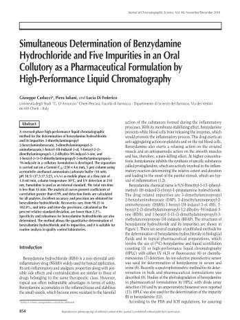 Simultaneous Determination of Benzydamine Hydrochloride and ...