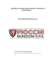 Codice Etico Fiocchi Munizioni S.p.A.