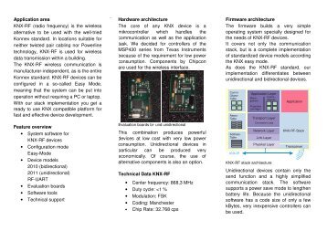 Application area KNX-RF - Weinzierl Engineering GmbH