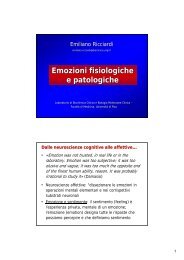 Lezione 7 - emozioni.pdf - Benvenuti al Laboratorio di Biochimica ...