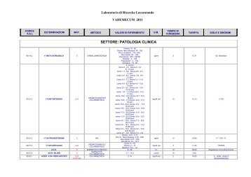 PATOLOGIA CLINICA - Gruppo Locorotondo