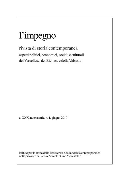 "l'impegno" (1/2010) in formato pdf - Istituto per la storia della ...