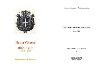 Nati a Villasor 1866-1900 man-nol - Comune di Villasor