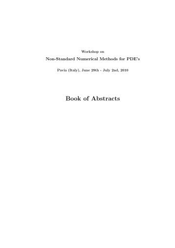 Book of Abstracts - Dipartimento di Matematica