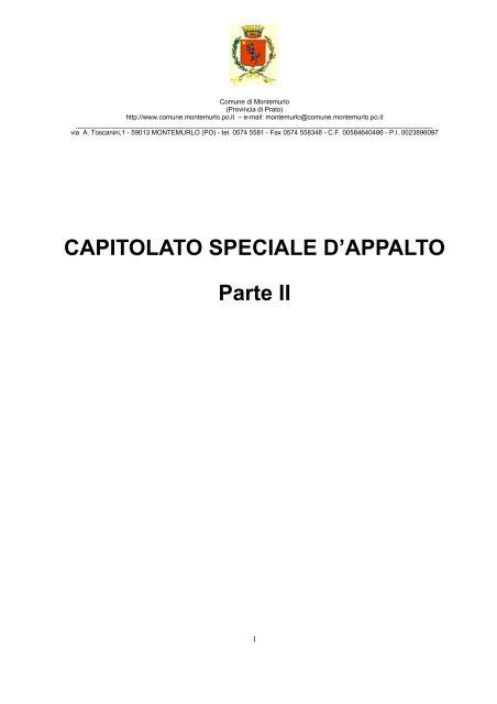 Capitolato Speciale parte II .pdf 768 kb - Comune di Montemurlo