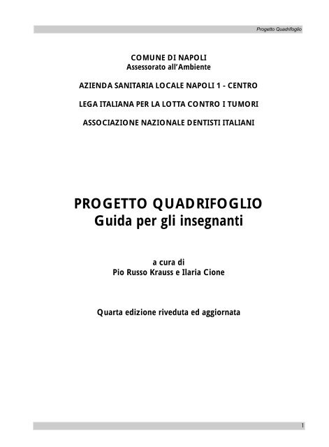 PROGETTO QUADRIFOGLIO Guida per gli insegnanti - Banca dati ...