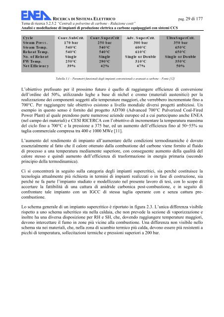 Analisi e modellazione di impianti di produzione elettrica a ... - Enea