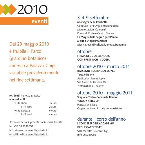 eventi • mangiare • negozi • dormire • info utili