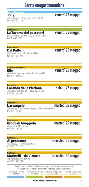 calendario eventi - Strada del Pesce