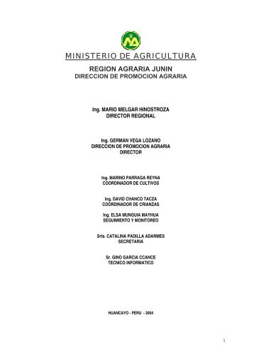 MINISTERIO DE AGRICULTURA