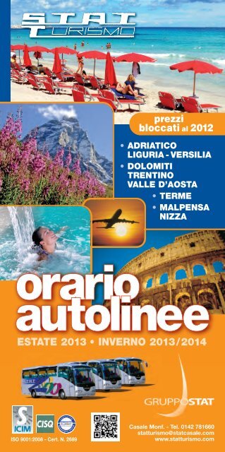 Orario Generale e Tariffe in PDF - Stat Turismo