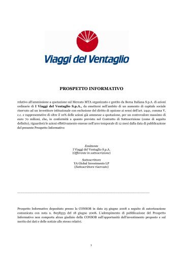 prospetto informativo - Fallimento I Viaggi del Ventaglio Spa in ...