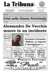 Alessandro De Vecchis muore in un incidente - La Tribuna dei Castelli