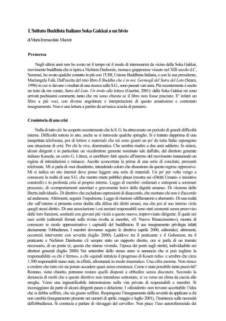 Articolo Di M I Macioti Su Critica Sociologica Scmc It