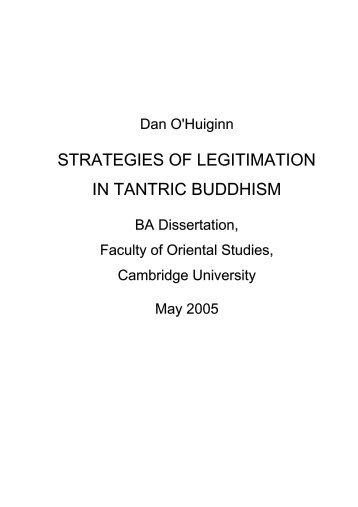 strategies of legitimation in tantric buddhism - Dan O'Huiginn