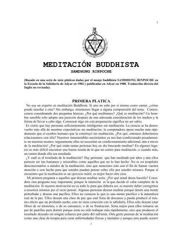 MEDITACIÓN BUDDHISTA - Atras