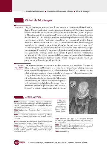 Michel de Montaigne, Saggi, L'educazione dei fanciulli - Aula Digitale