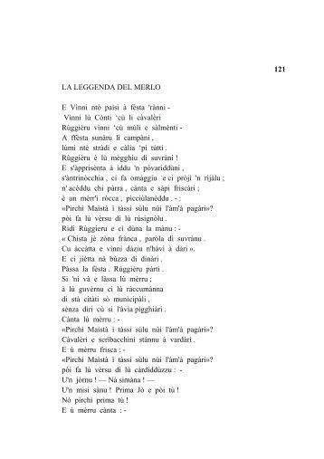 Leggenda e in Prima Pers. p. 121 a 130 - Domenico Cirino