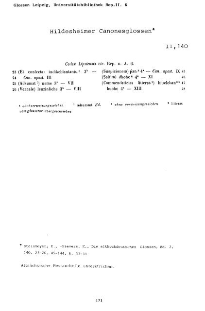 Sammlung aller Glossen des Altsächsischen, 1987