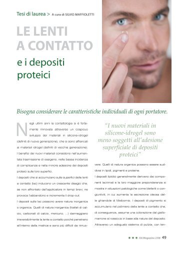 Le lenti a contatto e i depositi proteici - Logo Centro Ottico Maffioletti