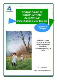 FORME GRAVI DI CONGIUNTIVITE ALLERGICA - ASL n. 4 ...