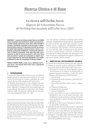 La ricerca Occhio Secco.pdf - Studio Oculistico dott. Amedeo Lucente