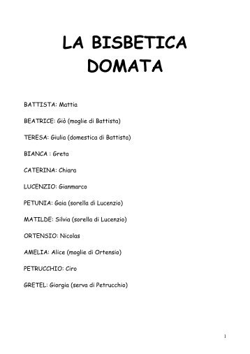 LA BISBETICA DOMATA