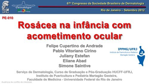 Rosácea na infância com acometimento ocular - Dermato.med