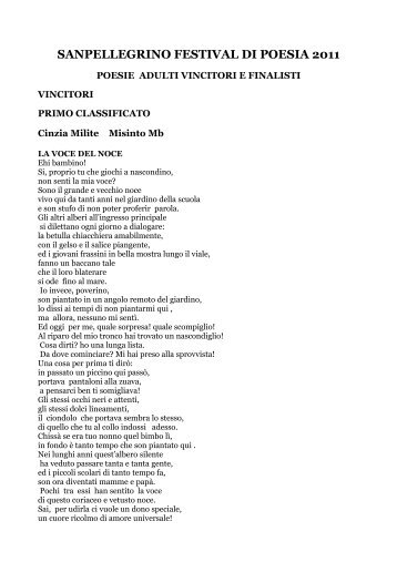 Poesie adulti vincitori e finalisti